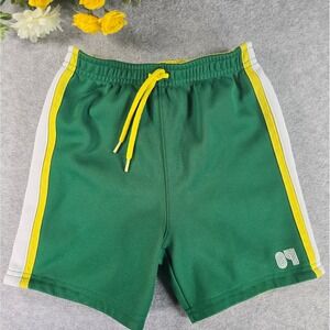 Y2K Gymboree Toddler Green Yellow Reversible Athletic Track Shorts 18-24m 2003